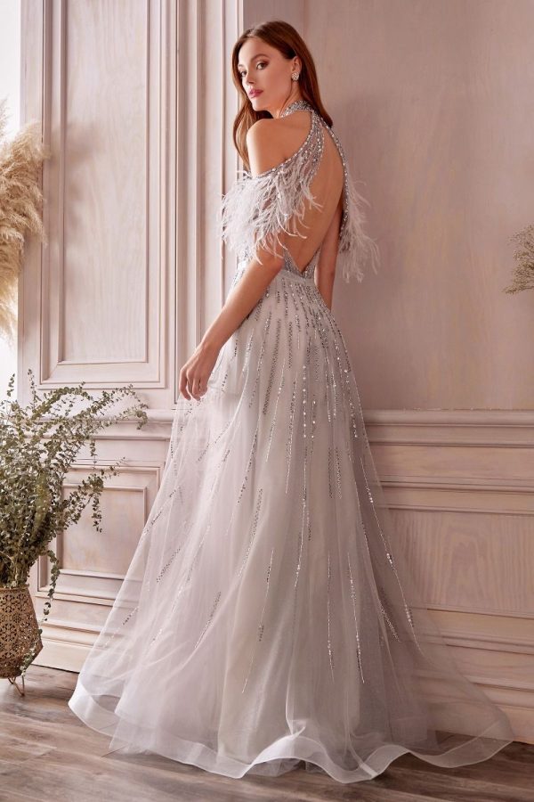 Anastasia Feather Gown: Crystal‑Beaded Silhouette for Stunning Events - Image 2