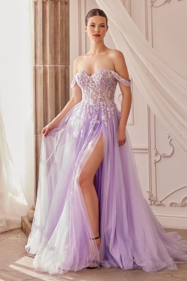 A-line dress: Off‑Shoulder Tulle & Sequined Sparkle - Image 6