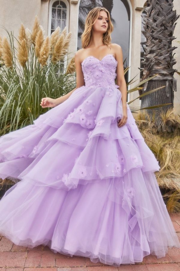 Peony Petal Ball Gown – Asymmetric Tulle & Floral Appliques - Image 6