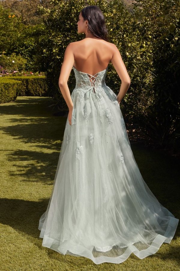 A-line tulle gown: Sheer Bodice & Floral Cut‑Outs - Image 2