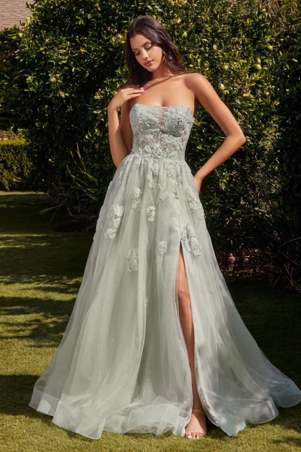 A-line tulle gown: Sheer Bodice & Floral Cut‑Outs - Image 4