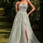 A-line tulle gown: Sheer Bodice & Floral Cut‑Outs