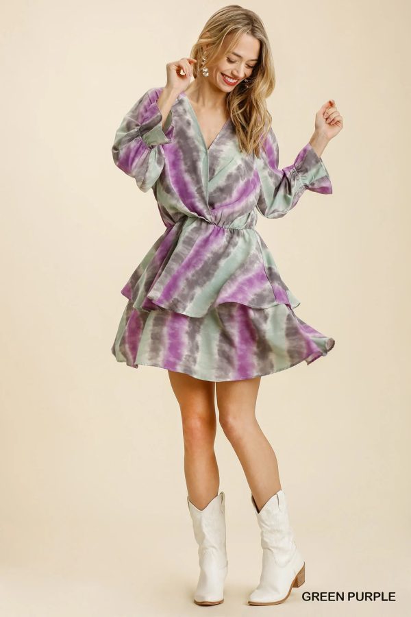 Umgee Tie Dye Ruffled Layered Dress with Elastic Waistband - Image 5