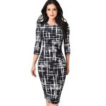 Printed Patchwork Dresses – Bodycon Knee-Length Office & Party