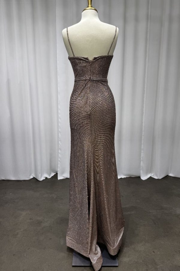 Glitter Fitted Copper Gown: Sparkling Mermaids for Prom - Image 2