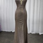 Glitter Fitted Copper Gown: Sparkling Mermaids for Prom