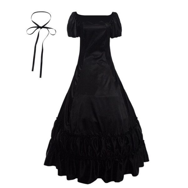 Victorian Dress Satin Lace‑Up Floor‑Length Ball Gown - Image 3