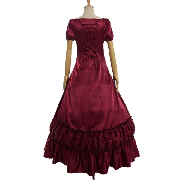 Victorian Dress Satin Lace‑Up Floor‑Length Ball Gown - Image 4