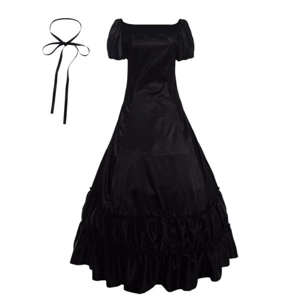 Victorian Dress Satin Lace‑Up Floor‑Length Ball Gown - Image 5