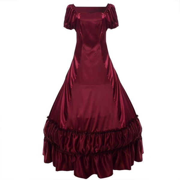 Victorian Dress Satin Lace‑Up Floor‑Length Ball Gown - Image 2