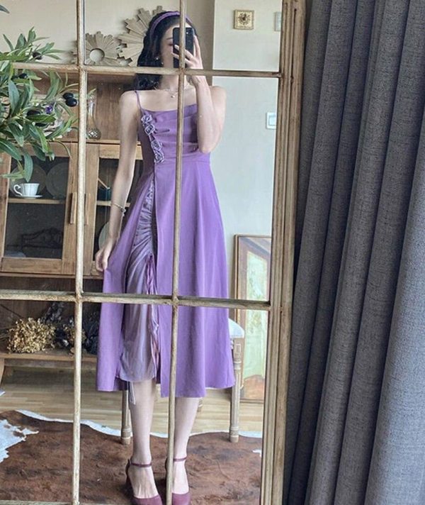 Ruched Purple Dress – Sculpted Silhouette, Light Comfort - Image 2