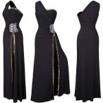 One Shoulder Dress – Beaded Green Floor‑Length Evening
