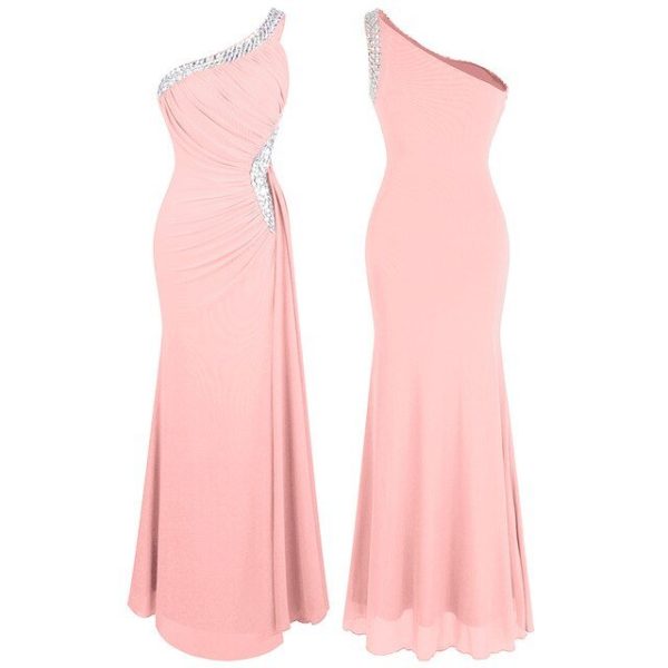 One Shoulder Dress – Beaded Green Floor‑Length Evening - Image 14