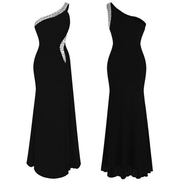 One Shoulder Dress – Beaded Green Floor‑Length Evening - Image 28