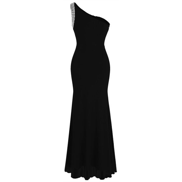 One Shoulder Dress – Beaded Green Floor‑Length Evening - Image 4
