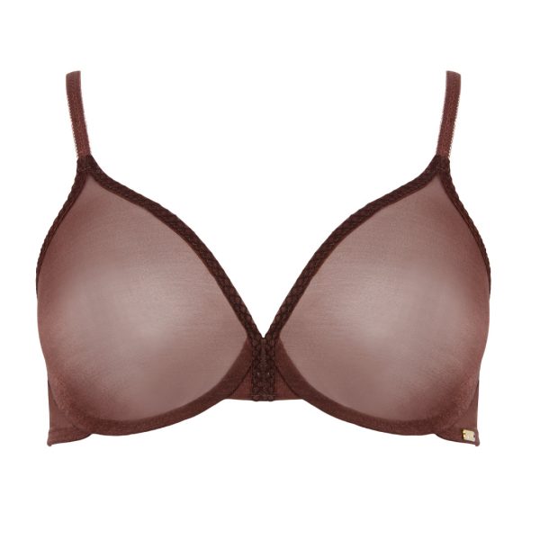 Sheer Molded Bra Rich Brown – Seamless Support & Gold Charm - Image 5