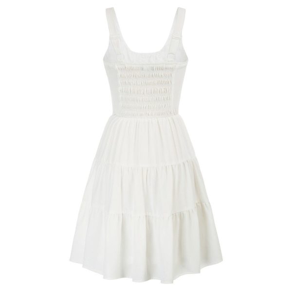 A-Line Dress: Short Spaghetti Strap Summer Pleated Style - Image 5