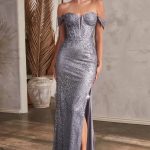 Off the Shoulder Gown: Lace & Glitter for Dance‑Ready Glam
