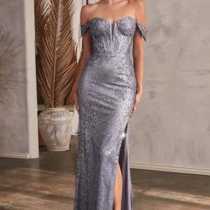 Off the Shoulder Gown: Lace & Glitter for Dance‑Ready Glam