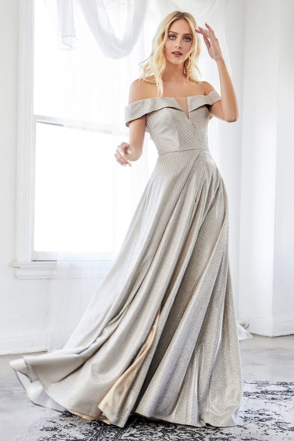 Metallic Dress: Off-Shoulder Glow, Versatile A‑Line Statement