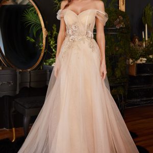 Off the Shoulder: Layered Tulle Dress with Lace Detailing
