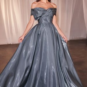off‑the‑shoulder ball gown – organza drama for galas