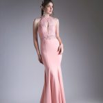 Beaded Lace Bodice Dress – Stretch Knit Sheath