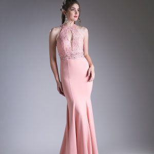 Beaded Lace Bodice Dress – Stretch Knit Sheath