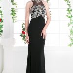 lace bodice dress – Stretch‑knit mermaid silhouette with lace details