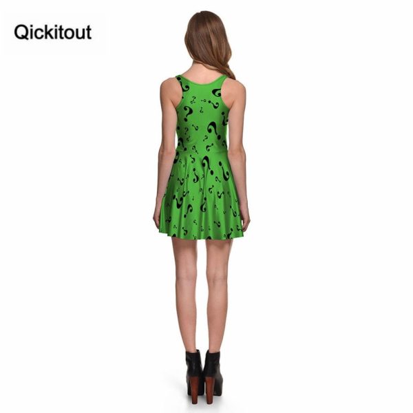 THE RIDDLER REVERSIBLE SKATER DRESS – Dual Print A‑Line Mini - Image 4