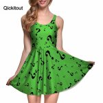 THE RIDDLER REVERSIBLE SKATER DRESS – Dual Print A‑Line Mini