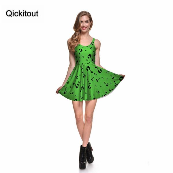 THE RIDDLER REVERSIBLE SKATER DRESS – Dual Print A‑Line Mini - Image 5
