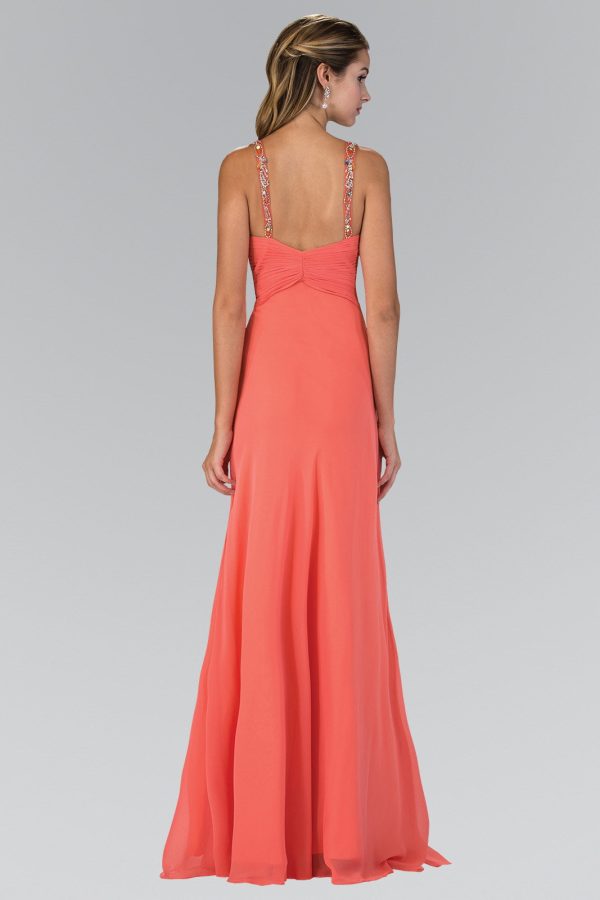 Jewel Embellished Chiffon Long Dress – Crystals, Empire - Image 2