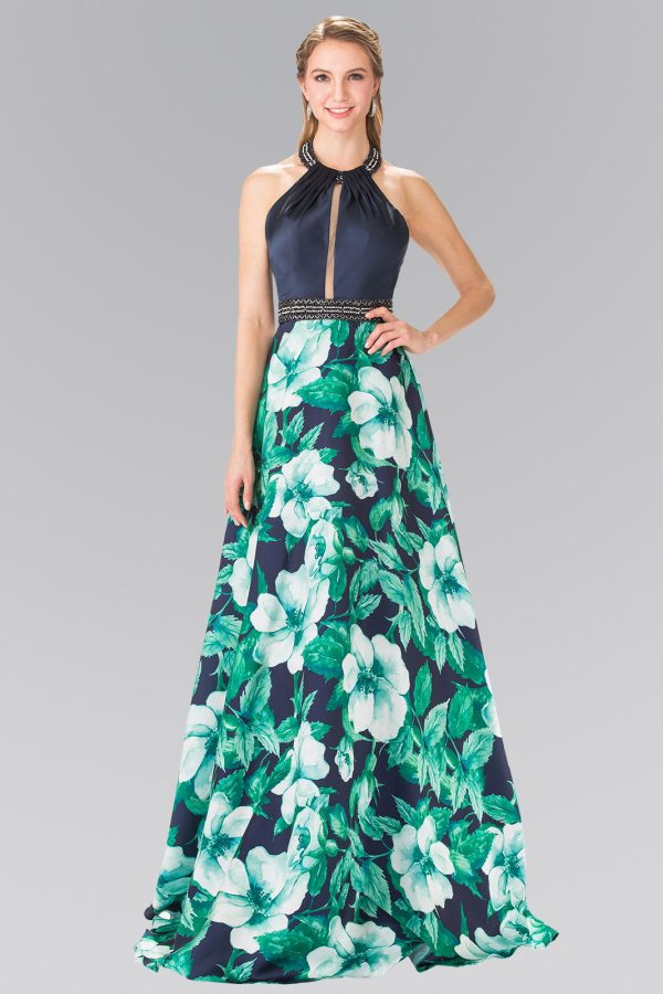 Halter Neckline Dress with Beaded Mikado A‑Line & Open Back - Image 5