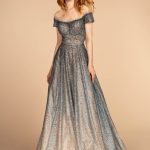 Sheer Bodice Beads: Ombre Lace Ball Gown with Sparkle
