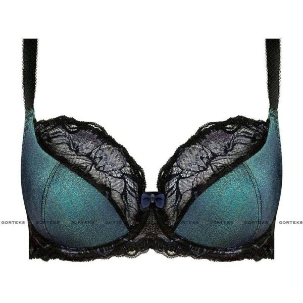 Half Padded Bra Full Figure Cups – Lace & Black Bow - Image 4