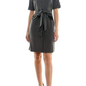 Notched Collar Dress: Roll‑Tab Sleeves & Belts for All Occasions