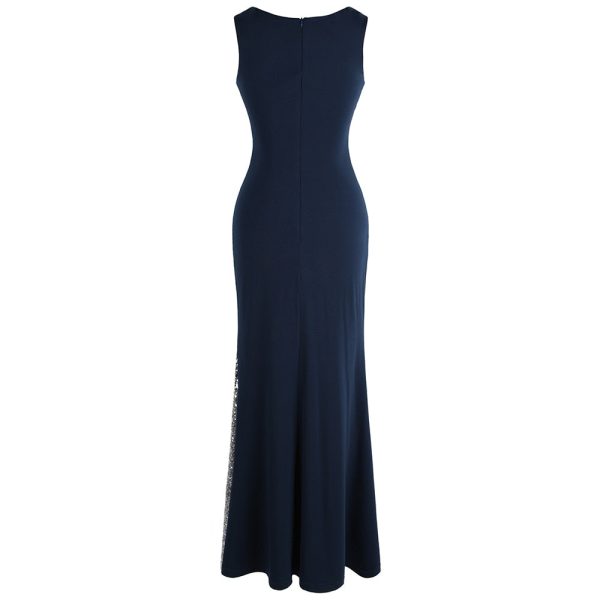 Sequin Evening Dress – Royal Blue Floor‑Length Mermeid Slit - Image 3