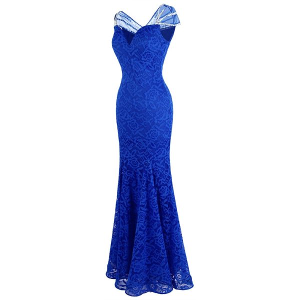Cap Sleeve Mermaid Gown With Beaded Lace - Image 2