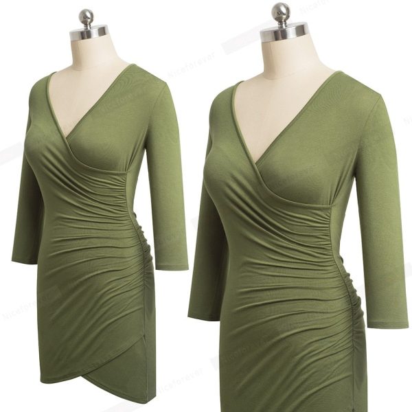 Bodycon Pencil Dress – V‑Neck Mini for Work & Party - Image 5