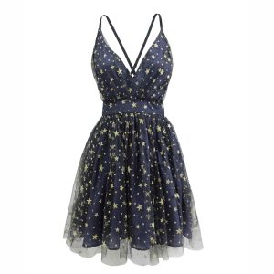 Princess dress spring and summer hot sale hot style V-neck strap sexy glitter star sequin dress backless nightclub dress