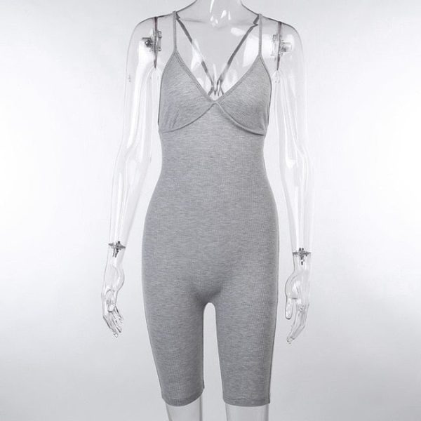 Yoga Jumpsuit Solid Ribbing Breathable Quick‑Dry Shorts - Image 25