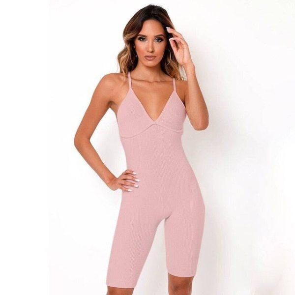 Yoga Jumpsuit Solid Ribbing Breathable Quick‑Dry Shorts - Image 21