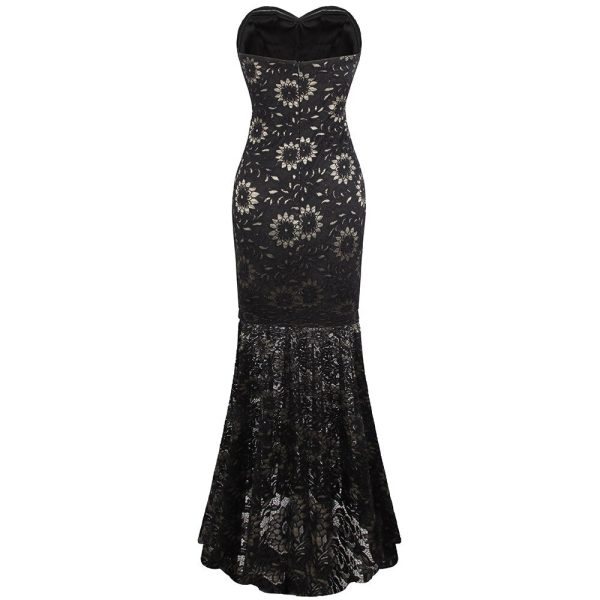 Strapless Floral Lace Gown – Floor‑Length Elegance for Galas - Image 2