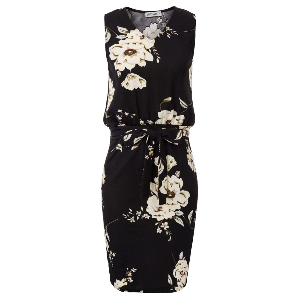 Pencil Sleeveless Midi Dress - Structured Silhouette Detail – Her Thread