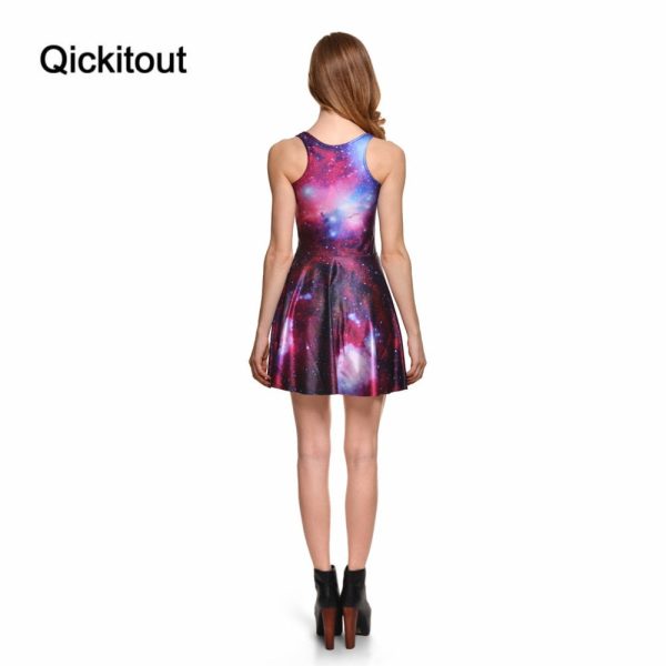 REVERSIBLE SKATER DRESS - Purple Pleated Mini Skirt - Image 3