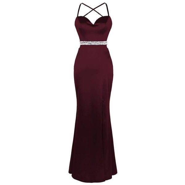 Luxury Birthday Party Gown - Bold Red Beaded Silhouette