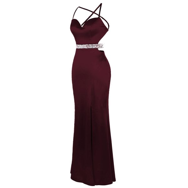 Luxury Birthday Party Gown - Bold Red Beaded Silhouette - Image 3