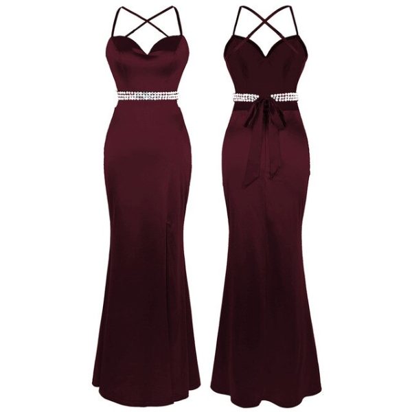 Luxury Birthday Party Gown - Bold Red Beaded Silhouette - Image 15