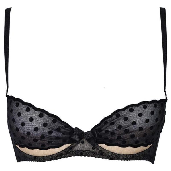Axami lingerie Sheer Dots Demi Bra – Lace & Tulle Elegance - Image 3
